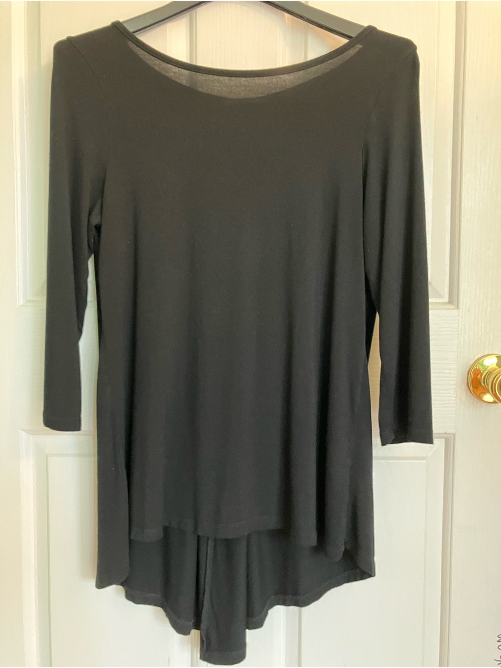 Cable & Gauge Women's Black Long Sleeve Scoop Neck Tunic